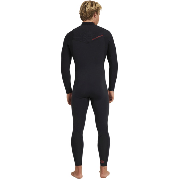 2026 Billabong Mens Revolution Natural 4/3mm Chest Zip Wetsuit 24AW193512 - Black Red